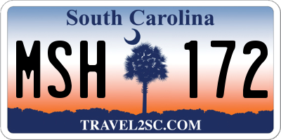 SC license plate MSH172