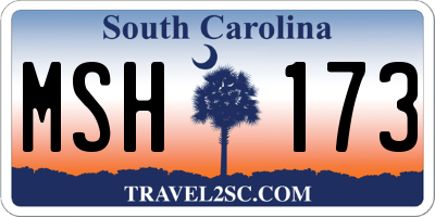 SC license plate MSH173