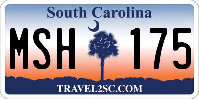 SC license plate MSH175
