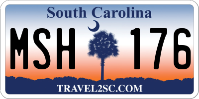 SC license plate MSH176