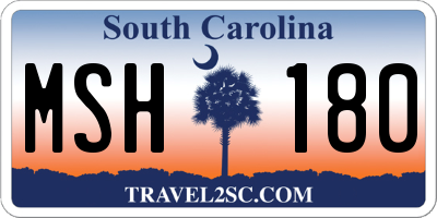 SC license plate MSH180