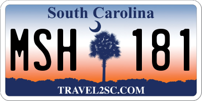 SC license plate MSH181