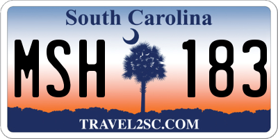 SC license plate MSH183