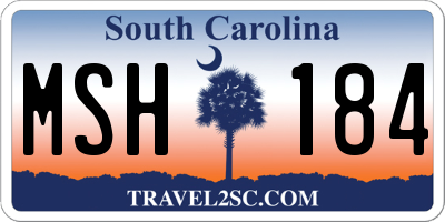 SC license plate MSH184