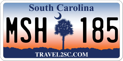 SC license plate MSH185