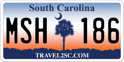 SC license plate MSH186