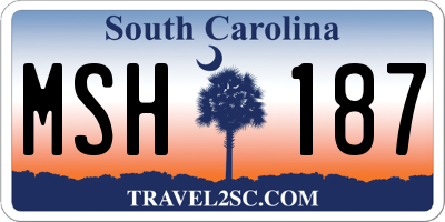 SC license plate MSH187