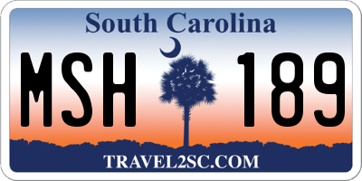 SC license plate MSH189