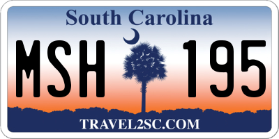 SC license plate MSH195