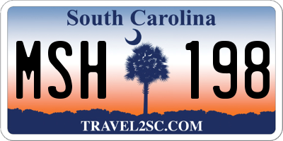 SC license plate MSH198