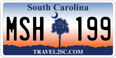 SC license plate MSH199