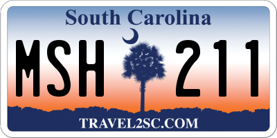 SC license plate MSH211