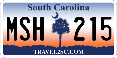 SC license plate MSH215