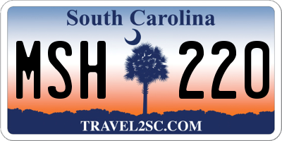 SC license plate MSH220