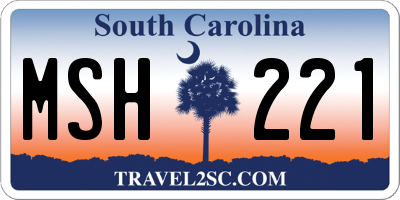 SC license plate MSH221