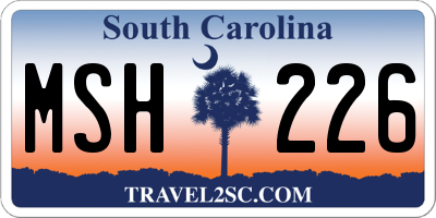 SC license plate MSH226
