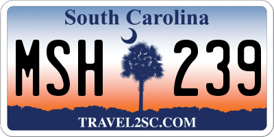 SC license plate MSH239