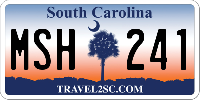 SC license plate MSH241