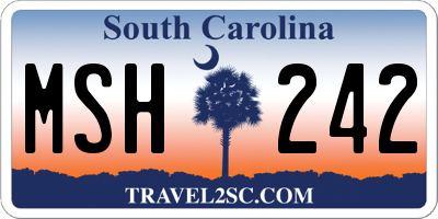 SC license plate MSH242
