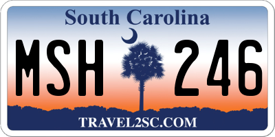 SC license plate MSH246