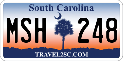 SC license plate MSH248