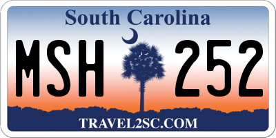 SC license plate MSH252