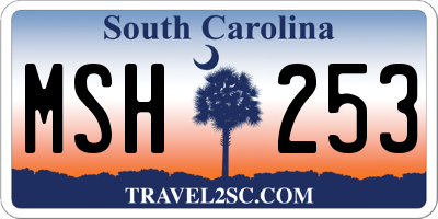 SC license plate MSH253
