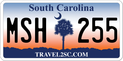 SC license plate MSH255