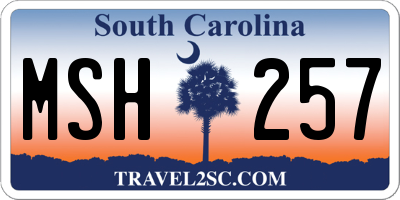 SC license plate MSH257