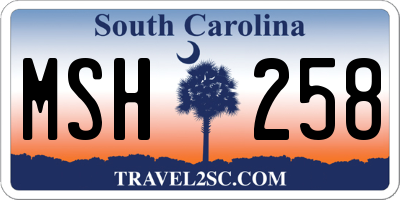 SC license plate MSH258