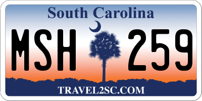 SC license plate MSH259