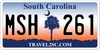 SC license plate MSH261