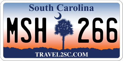 SC license plate MSH266