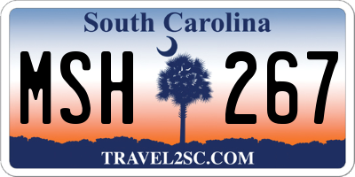 SC license plate MSH267