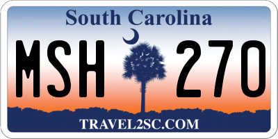 SC license plate MSH270