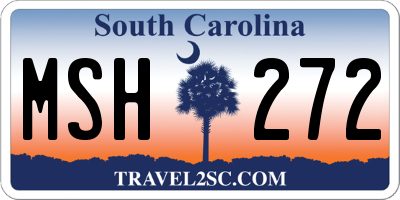 SC license plate MSH272