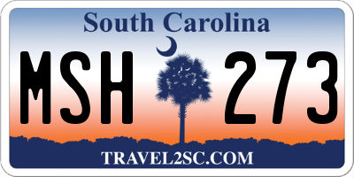SC license plate MSH273
