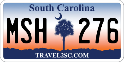 SC license plate MSH276