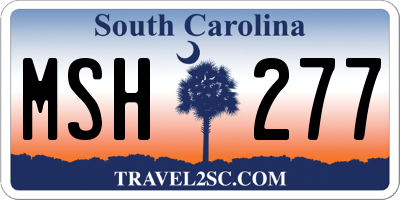 SC license plate MSH277