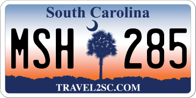 SC license plate MSH285