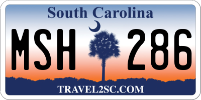 SC license plate MSH286