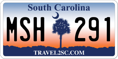 SC license plate MSH291