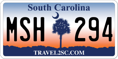 SC license plate MSH294