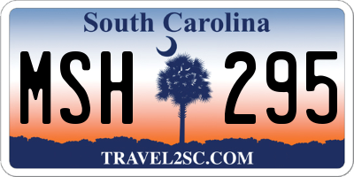 SC license plate MSH295