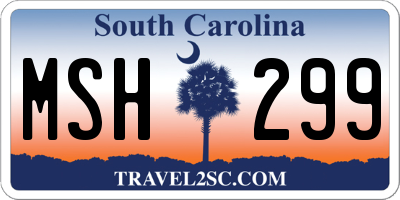 SC license plate MSH299