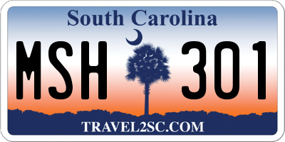 SC license plate MSH301
