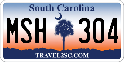SC license plate MSH304