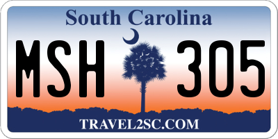 SC license plate MSH305