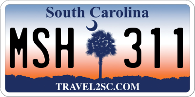SC license plate MSH311