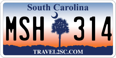 SC license plate MSH314
